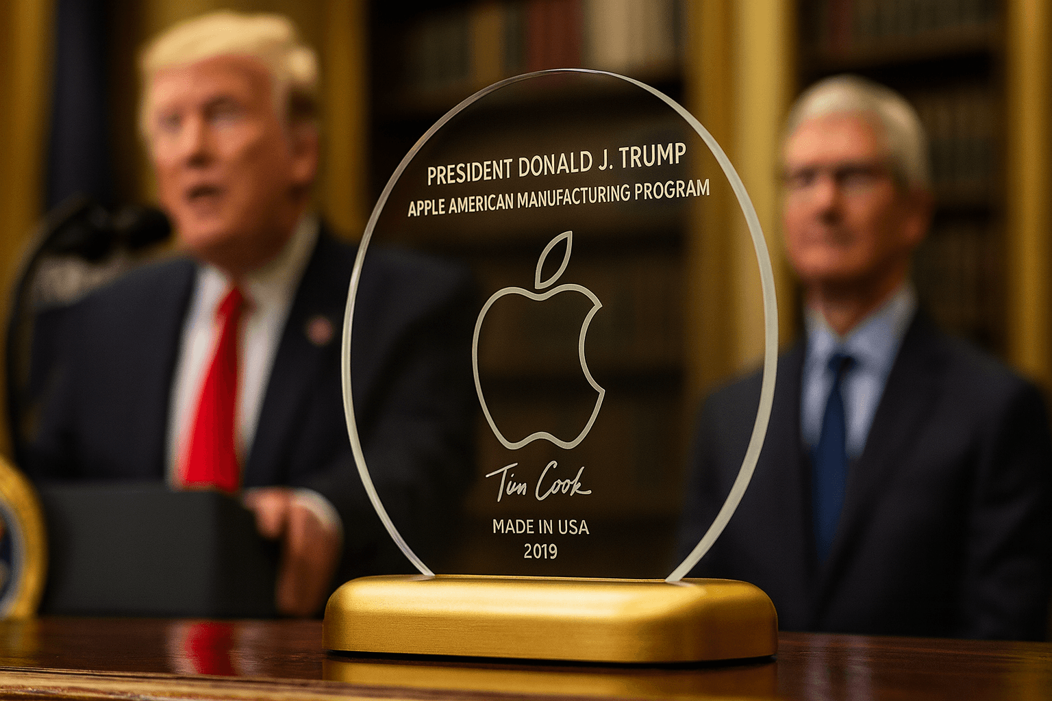 Cover Image for Tim Cook’s 24-Karat Trophy: How Apple Won a Reprieve on ‘Made-in-USA’ iPhones